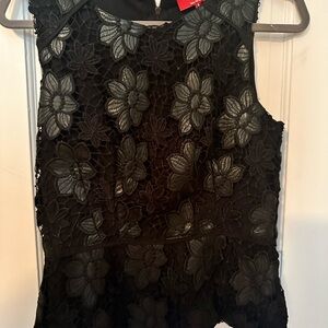 Black Floral Lace Women's Top